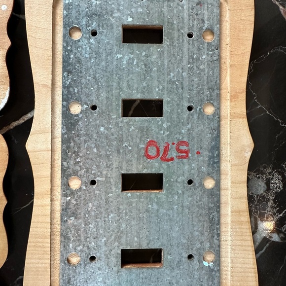 Set of Vintage Colonial Wooden Light Switch Plates - Quad, Double, & 4 Single - Picture 7 of 14